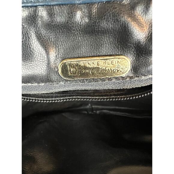 Anne Klein Navy blue vintage purse handbag 80s Calderon Retro - Picture 7 of 12